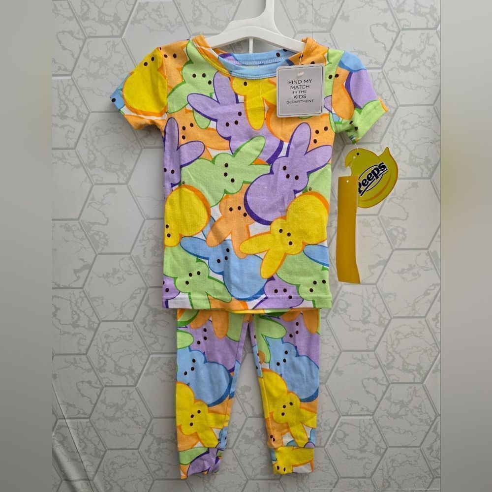 Nwt 100% cotton Unisex Boy or Girl Peeps Toddler Easter Pajama Set